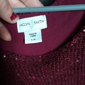 Jaclyn Smith Burgundy Sweater